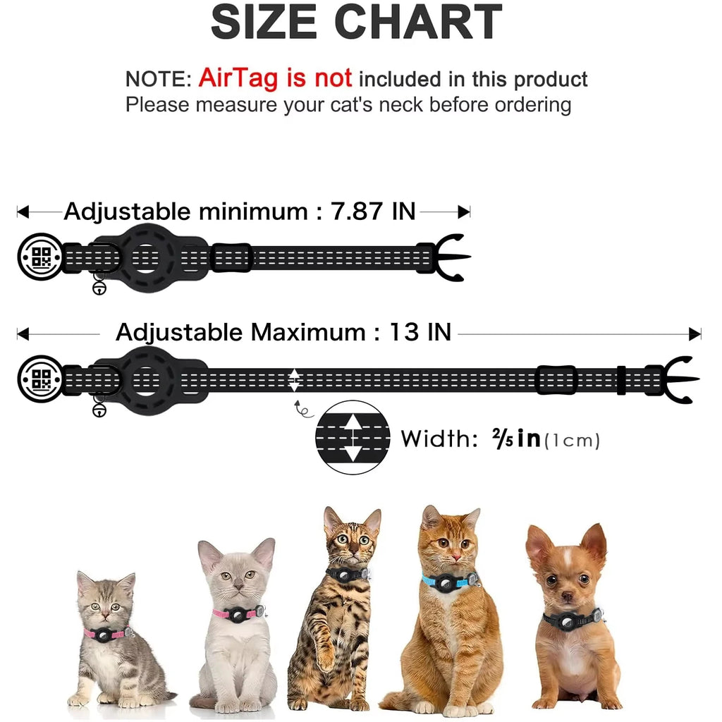Collar para Gato con Placa QR y Funda para Localizador – Con broche de seguridad