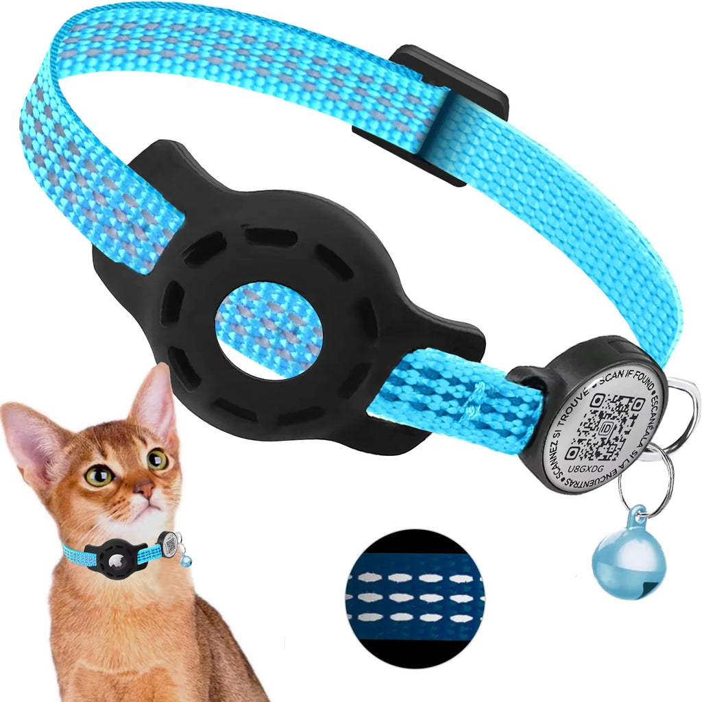 Collar para Gato con Placa QR y Funda para Localizador – Con broche de seguridad